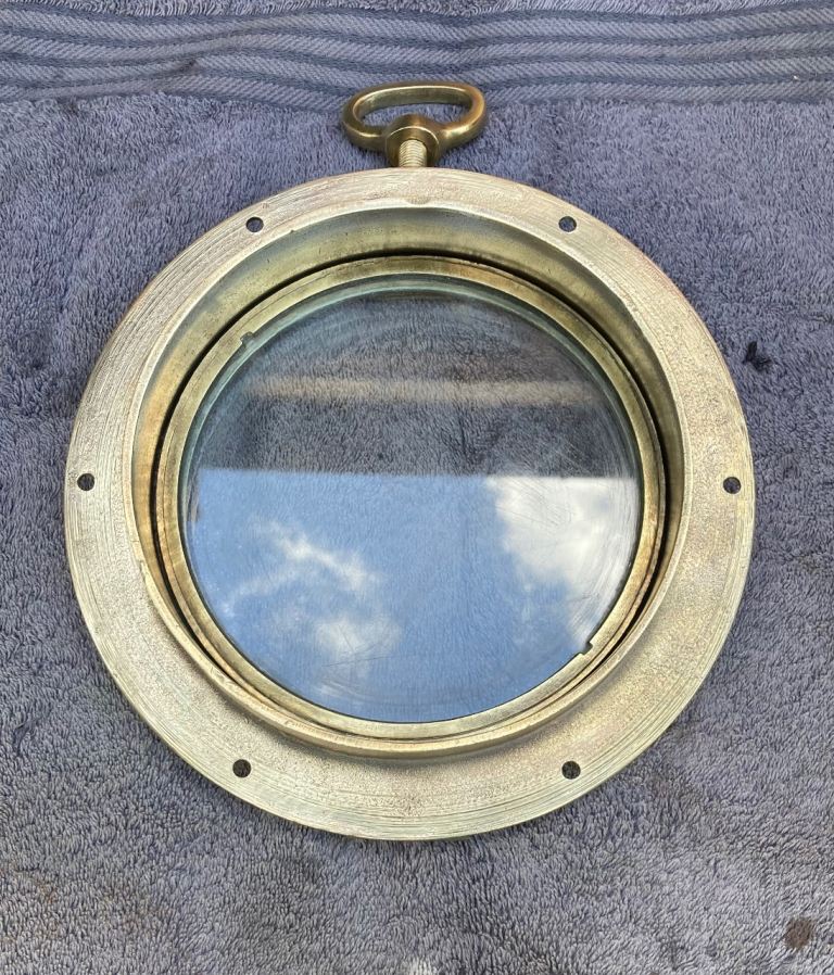 Hinged Brass Porthole Window with Locking Screw