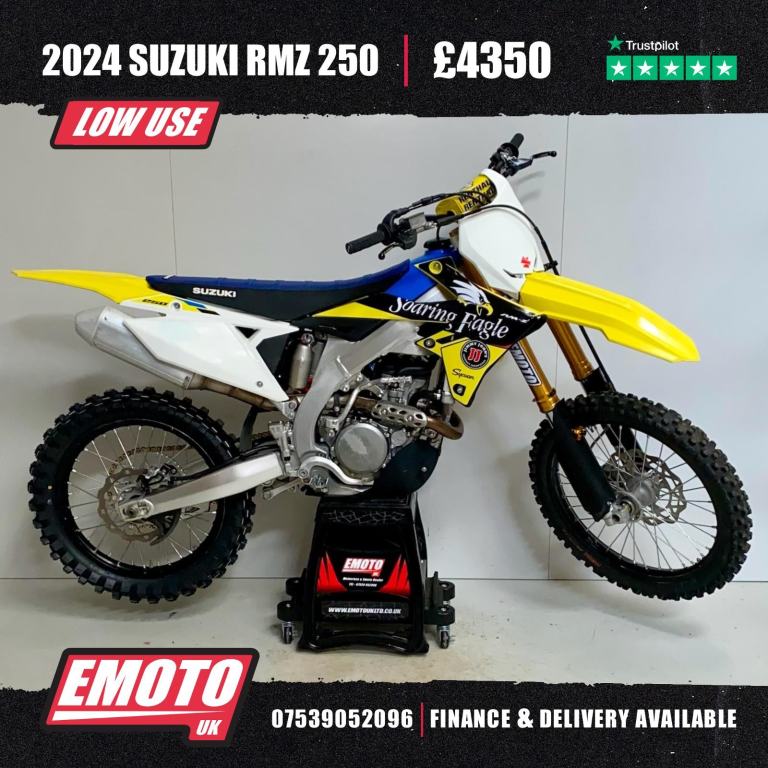 SUZUKI RMZ 250 2024 Motocross Bike 250cc LOW USE @EmotoUK - Finance Available