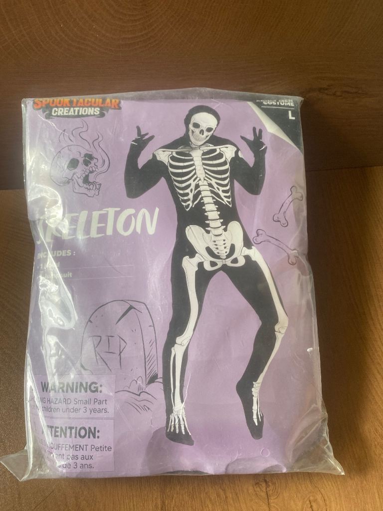 Skeleton Fancy Dress Costume L – NEW
