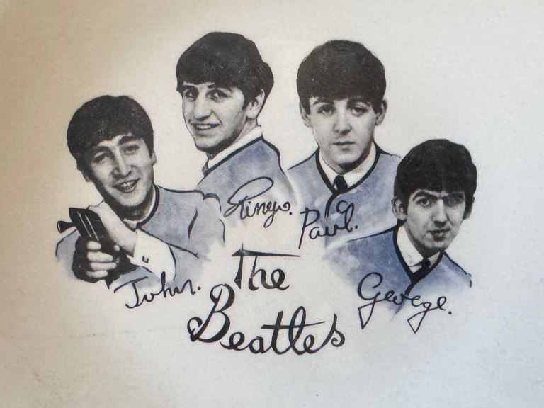 Vintage Beatles wall plate – John Lennon Paul McCartney George Harrison Ringo Starr 