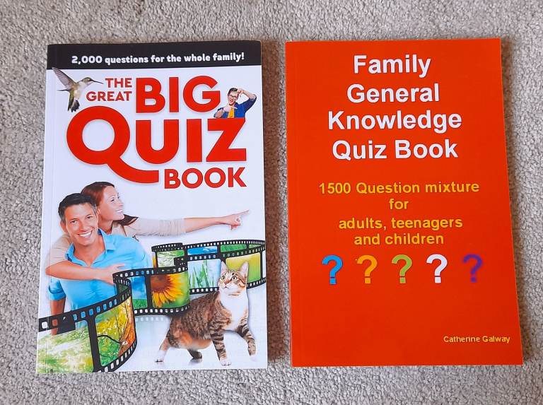 2 Family General Knowledge Quiz Books 3,500 Questions Christmas Party Pub Quiz