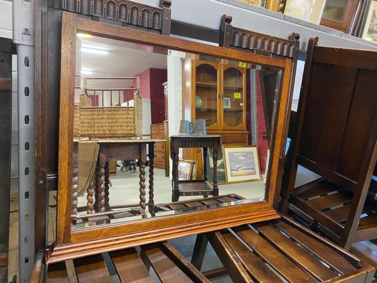 Oak Framed Mantle Mirror