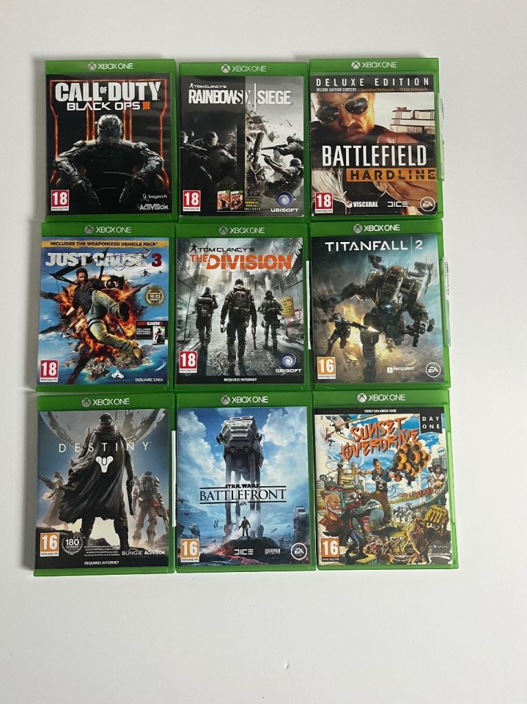Xbox one game bundle (9 games) Black Ops IIl and more. Good Condition