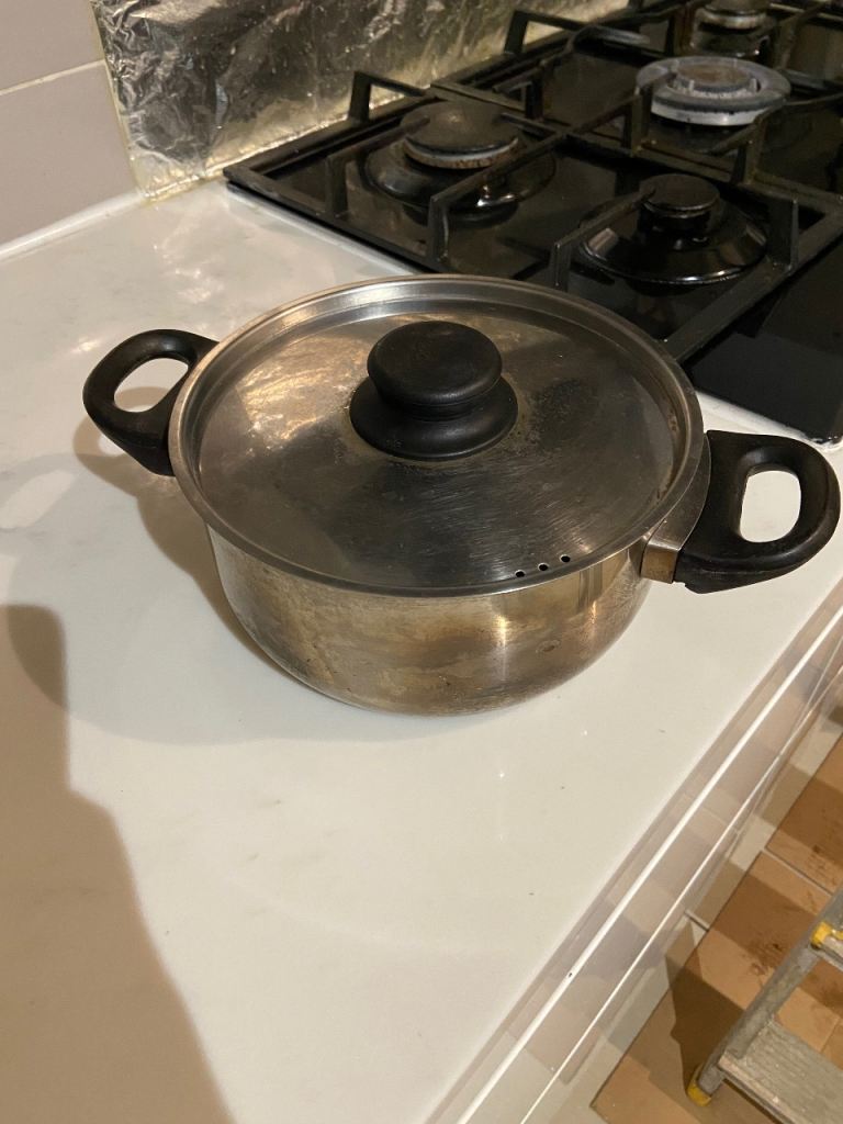 Stainless Steel Casserole Pot with Lid, 20cm, 3 Litre, Student / Camping / Utility 