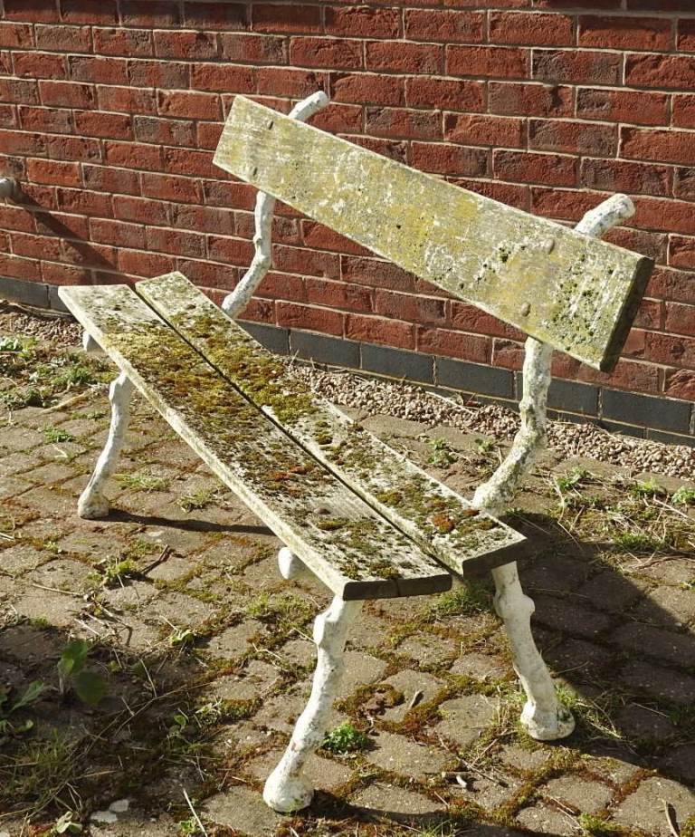 Garden Bench, cast iron and teak