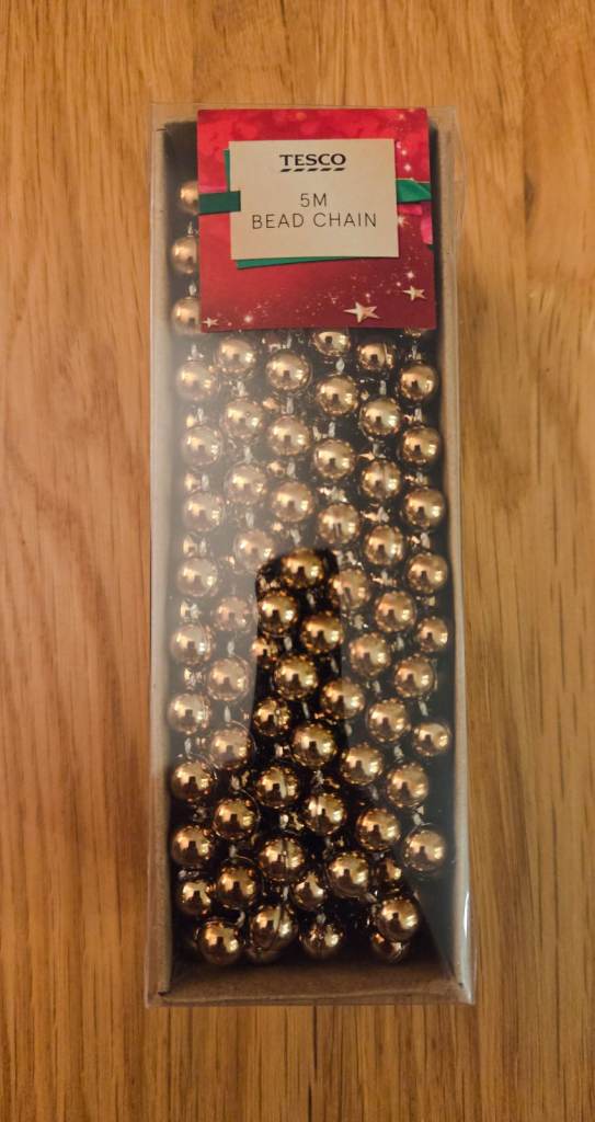 Gold Christmas tree bead decorations, brand new 