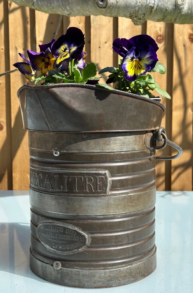 ANTIQUE FRENCH DECALITRE MEASURING JUG PITCHER, H33cm - 1900s CHAMPAGNE VINEYARD - WILL POST!