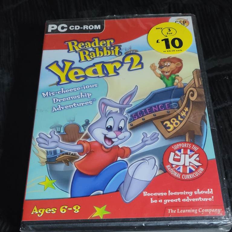 Reader Rabbit Year 2 Gaes 6-8 PC CD ROM New Sealed a2