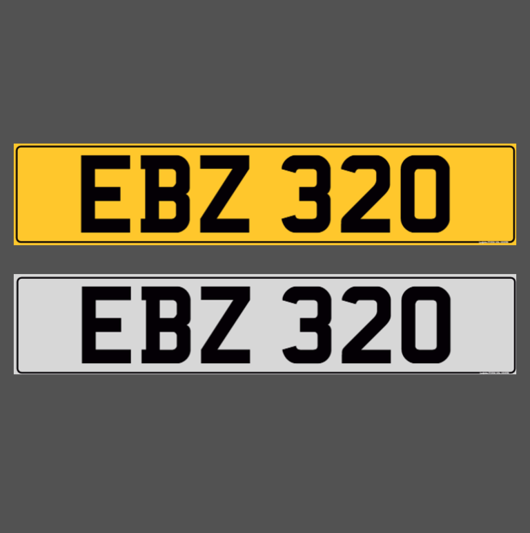 EBZ 320 - Dateless Cherished Registration Number Plate