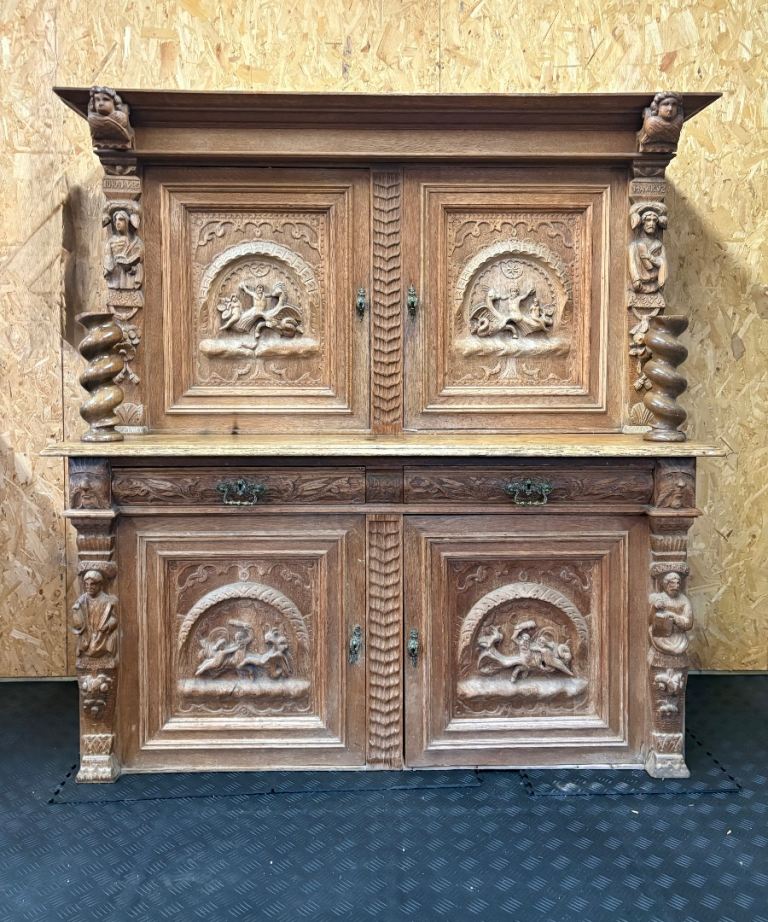 Antique Danish Buffet. A Masterwork of carving. 
