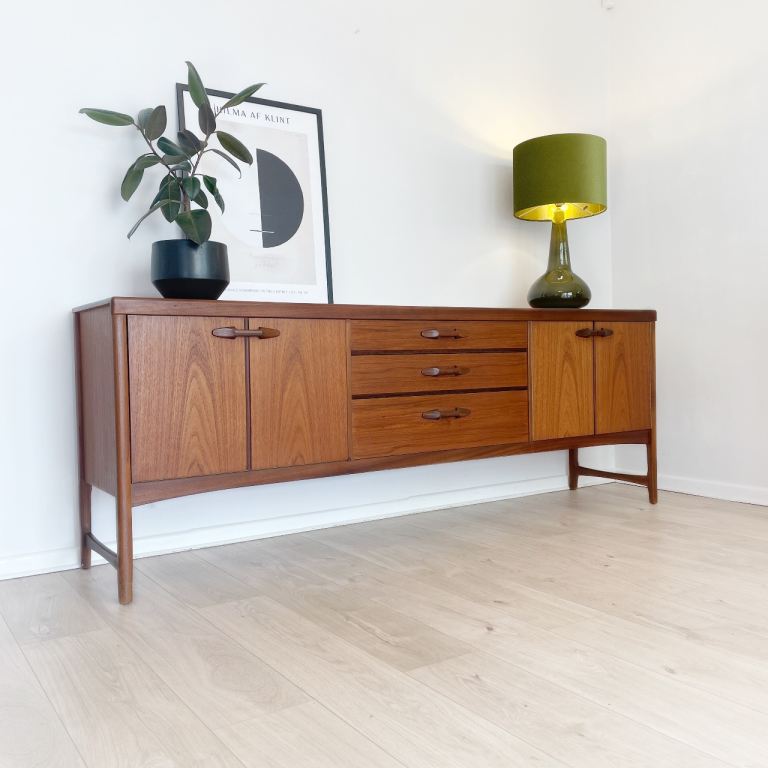 Rare mid century teak sideboard / TV unit / record cabinet by Nathan