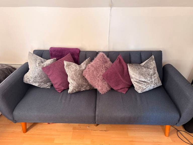Modern Dark Grey Sofa Bed – Excellent Condition