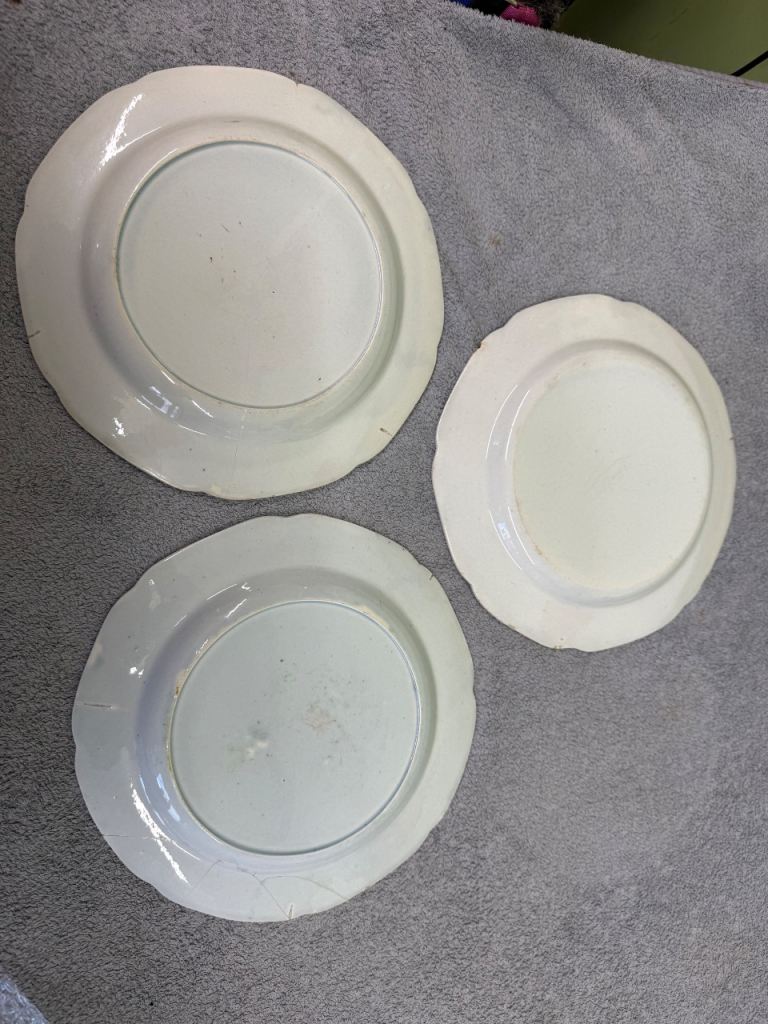 Vintage Blue & White Pagoda Plates – Set of 3 – £12.50, £12.00 for Sale