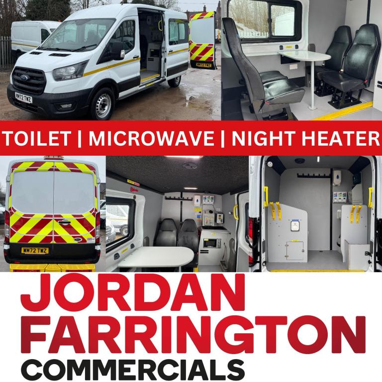 2023 72 reg FORD TRANSIT L3 H2 350 EURO 6 WELFARE CREW MESSING VAN WITH TOILET 