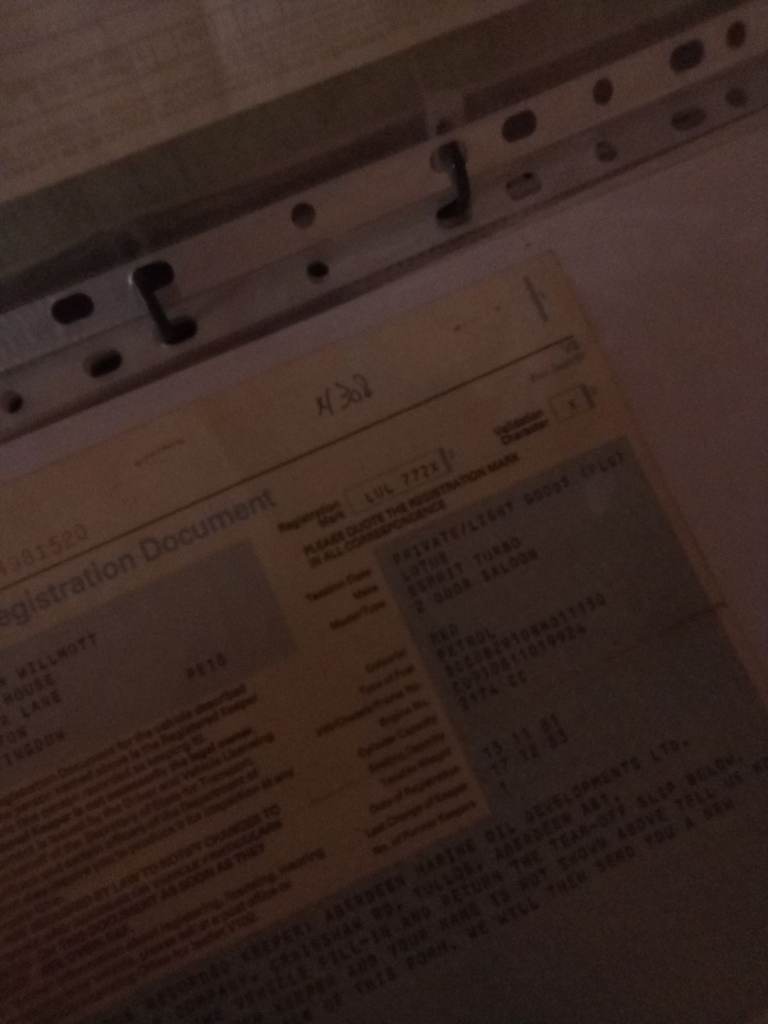 1981 lotus esprit turbo 1 former keeper v5 log book and chassis s