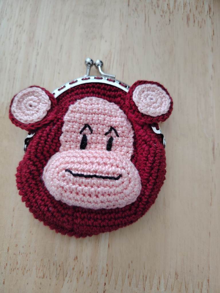 Cute Handmade Monkey Coin Purse - Excellent Condition