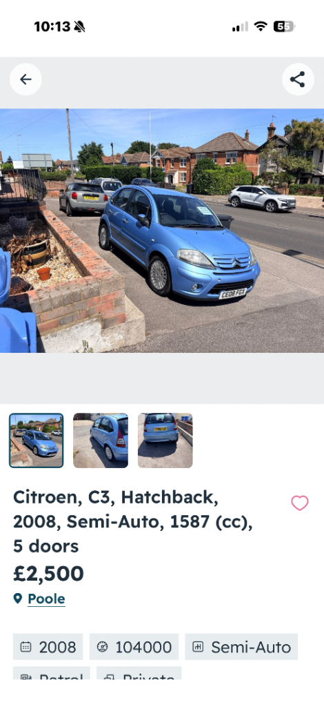Citroen, C3, Hatchback, 2008, Semi-Auto, 1587 (cc), 5 doors