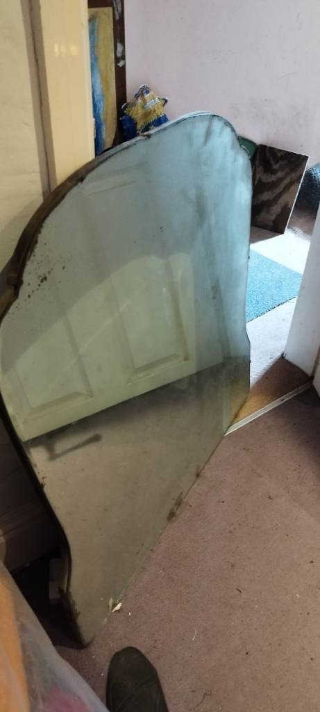Large Frameless Wall Mirror – Fair Condition