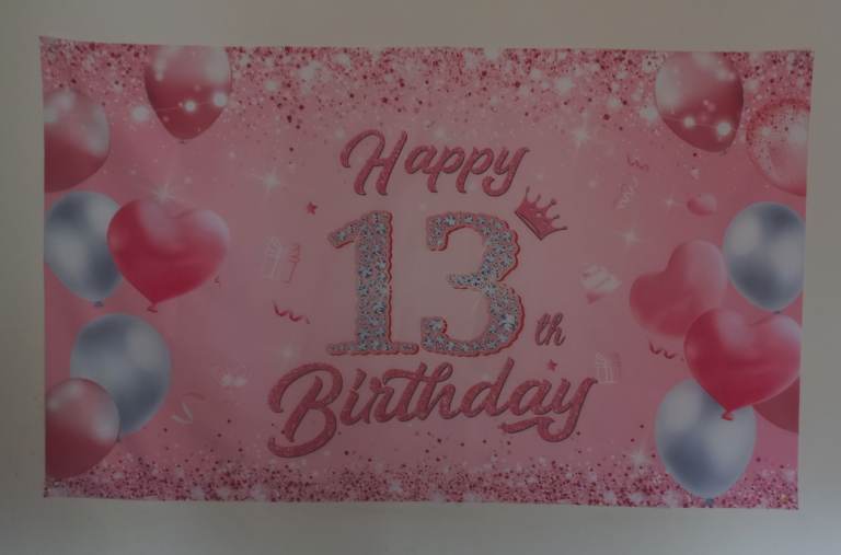 image for NEW FABRIC BIRTHDAY SIGN ( 110CM X 180CM )