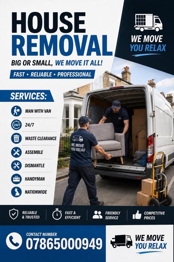 FREE QOUETS ANYTIME MAN WITH VAN HOUSE REMOVAL FLAT MOVERS BED MOVE SAME DAY BIG VAN24/7 DUMP CLEAR