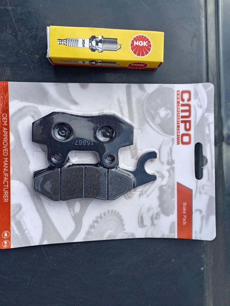 Brake pads, spark plug 