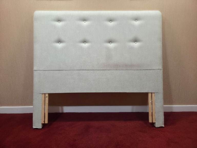 Dunlopillo Rydal King Size Headboard - Light Ice Grey (Glacier) - Smoke-Free Home