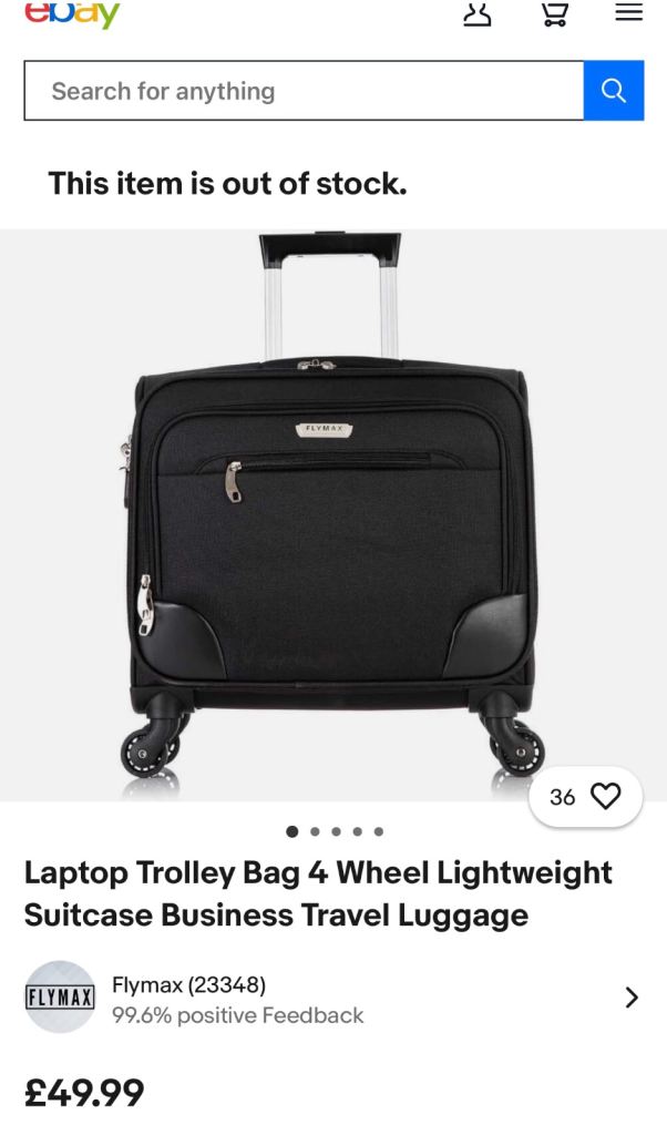 Laptop Trolley Bag 4 Wheel Lightweight Suitcase Business Travel Luggage