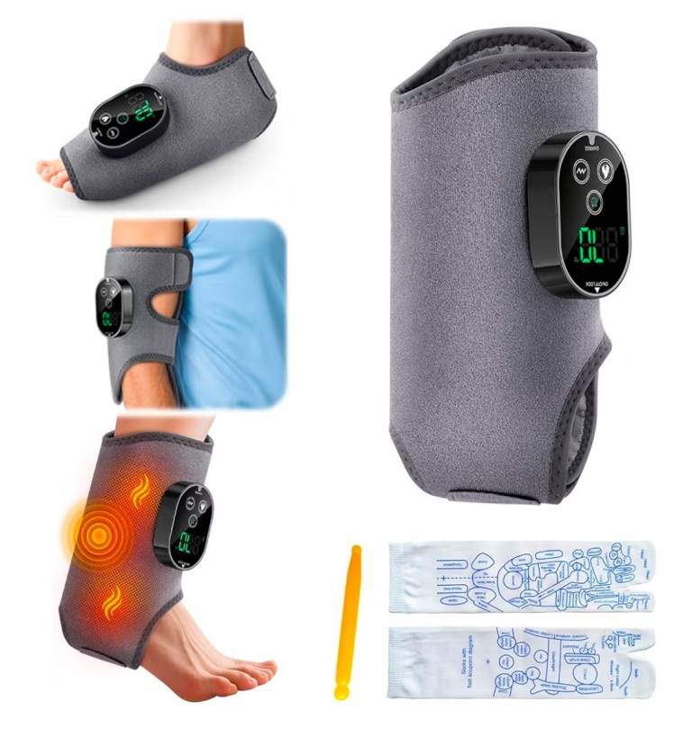  4-in-1 Foot Massager with Heat, Circulation Booster for feet Legs Knees & Ankles, Cordless 
