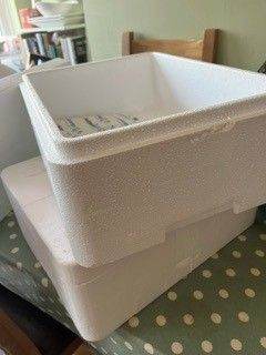 Pair of White Polystyrene Boxes – Good Condition