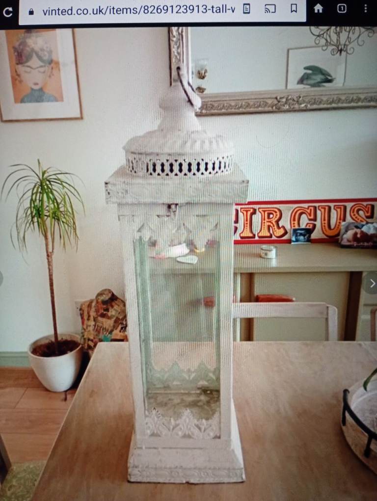 White metal lanterns wedding X 2