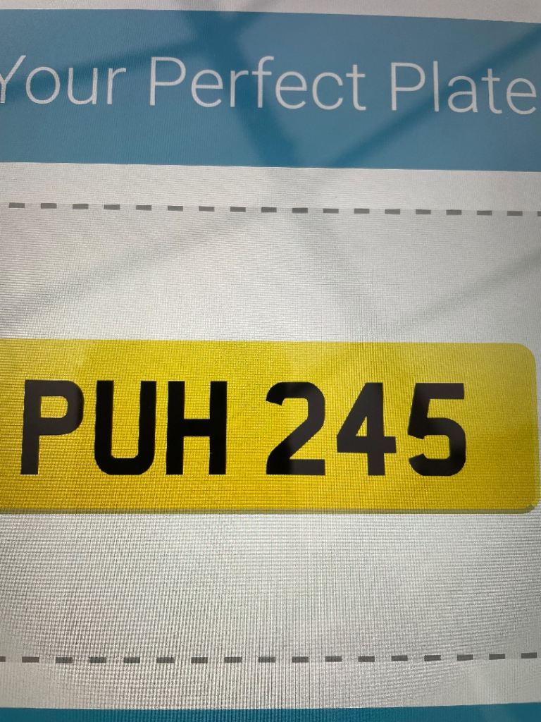 Cherished number plate PUH 245