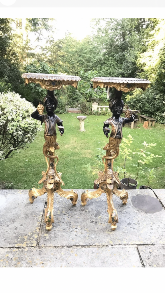 ANTIQUE 18/19th CENTURY PAIR OF BLACKAMOOR TABLES - Originals 