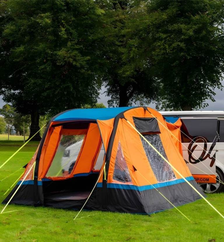 Camper inflatable air awning