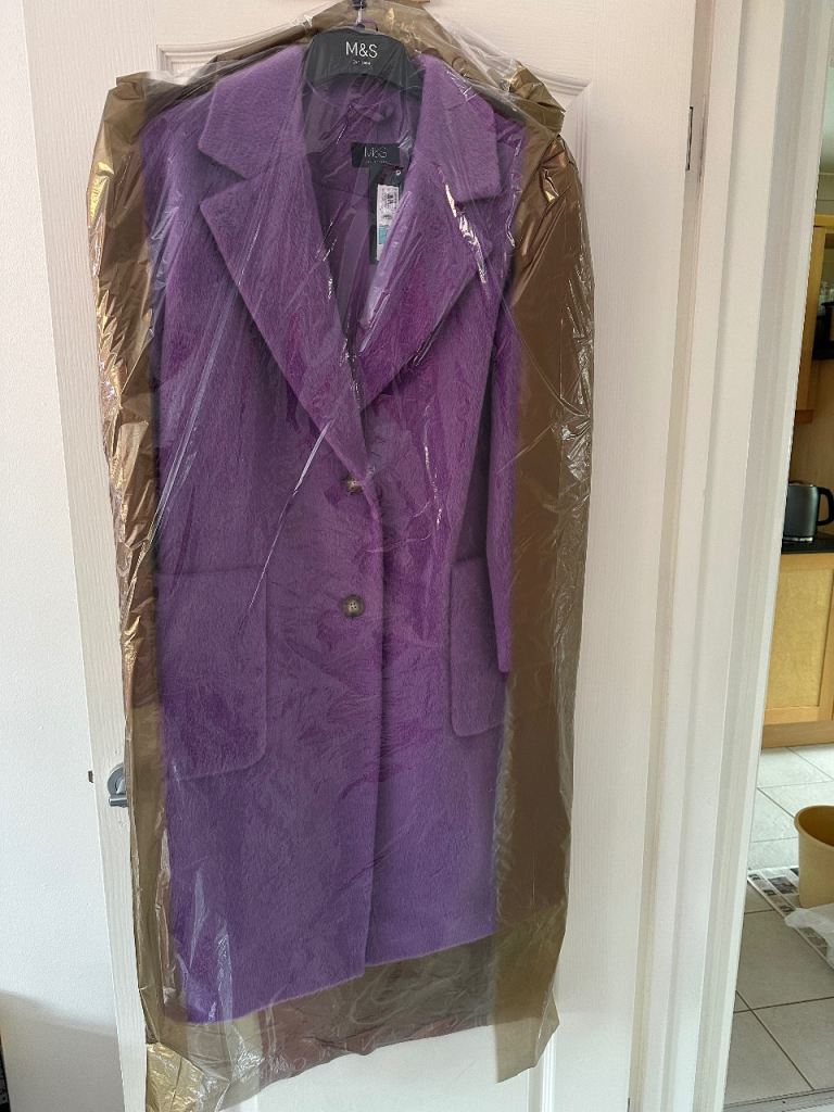LADIES AMETHYST 3/4 Length COAT M&S COLLECTION - SIZE 14