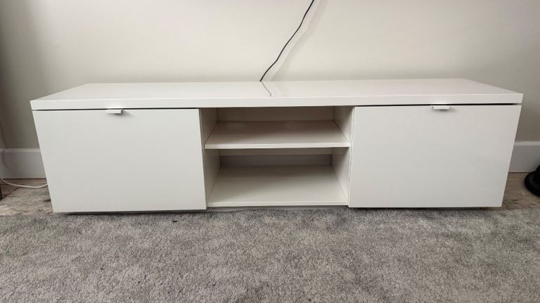 Free to collecter .Ikea Byas tv bench high gloss white 