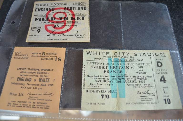 bargain  3x  1950's football WHITE CITY WEMBLEY athletics  stubs TWICKENHAM 1957 RUGBY