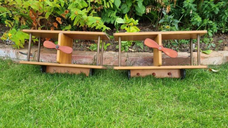 2x shelves for childrens room/nursery with an aeroplane theme