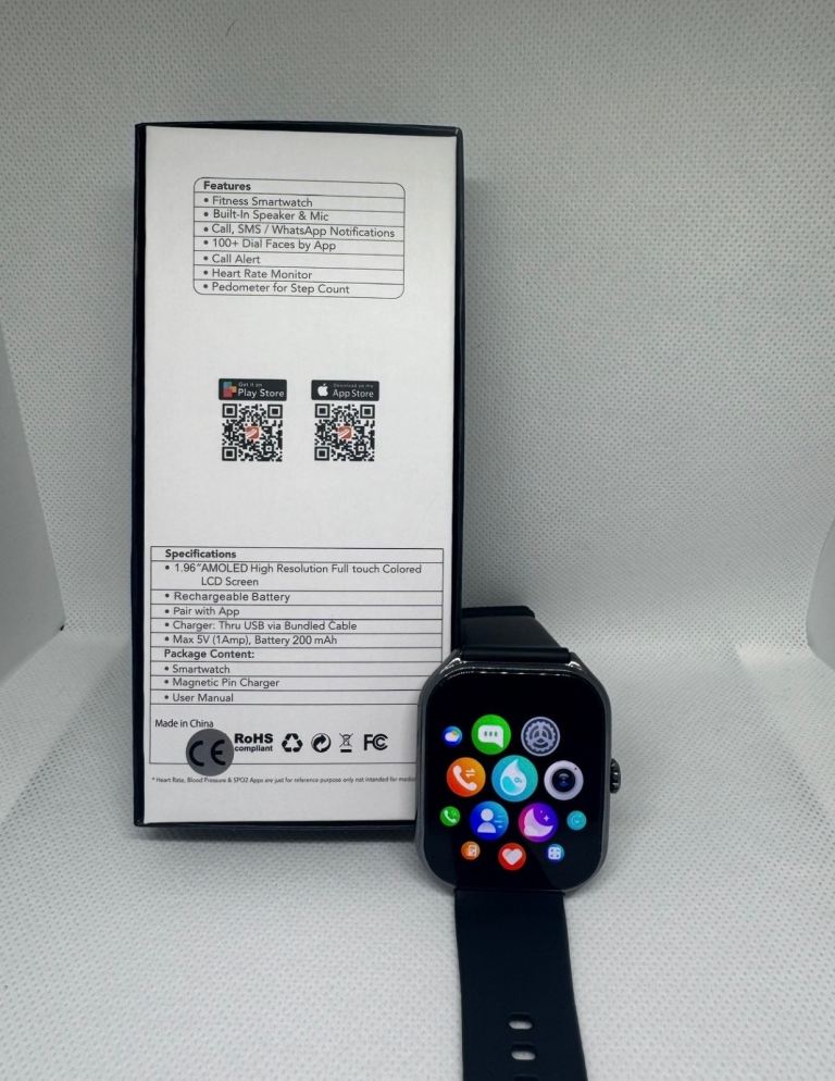 Ultra-Thin Smart Watch – 1.96" Amoled Curved