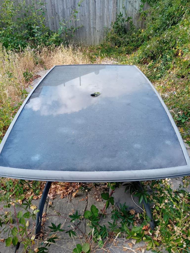Outdoor Garden Patio Table – Grey, Fair Condition