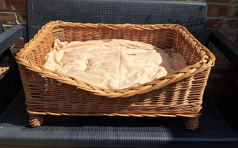 Wicker dog basket