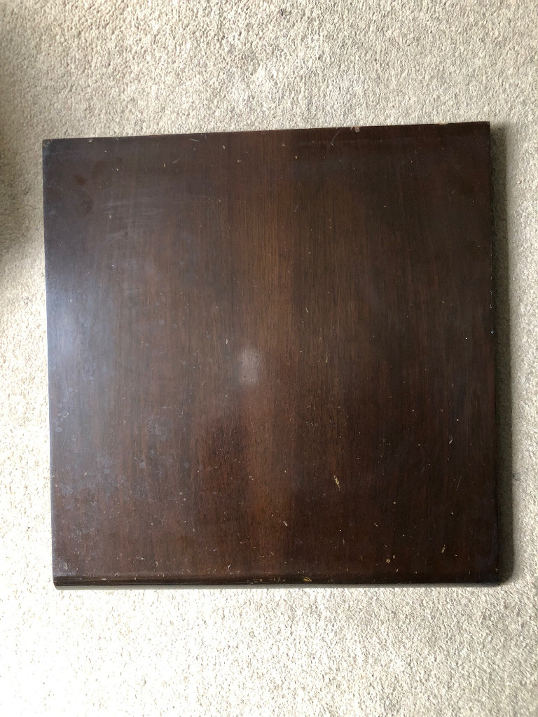 VINTAGE RADIOGRAM VARNISHED HARDWOOD LID with bevelled front edge