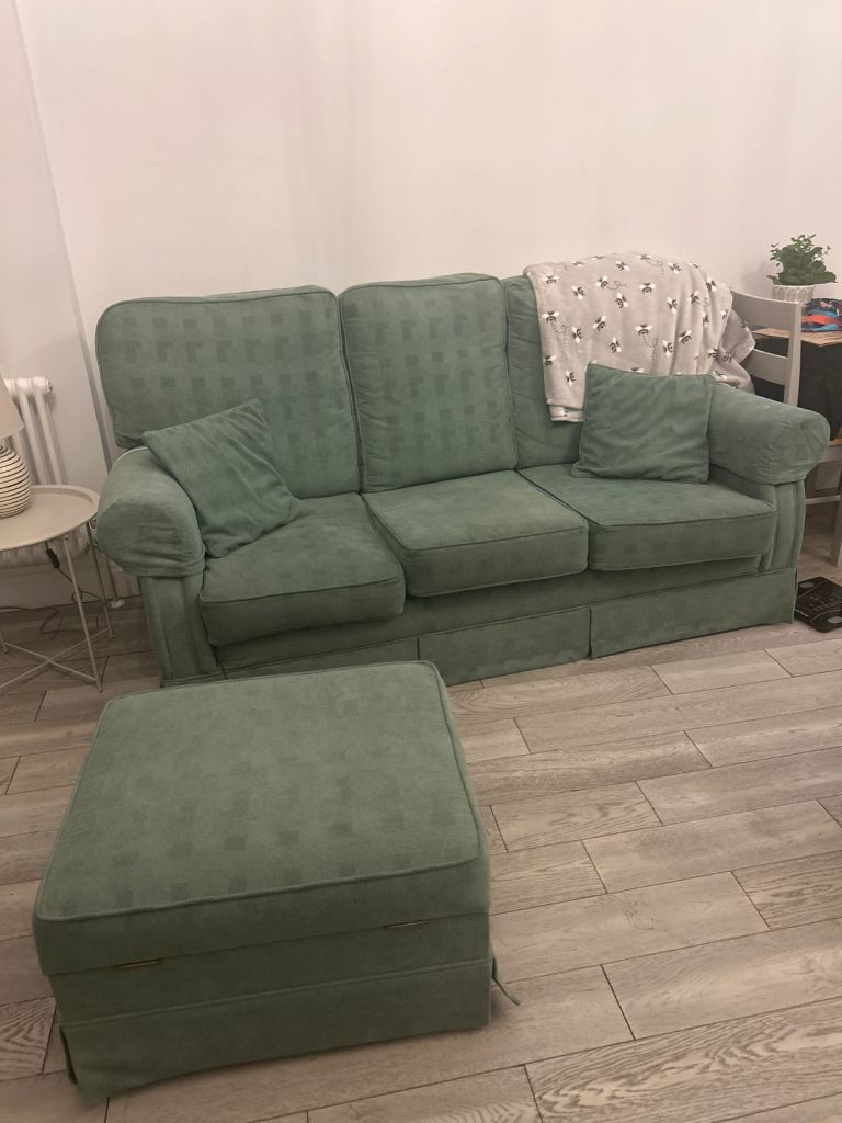 3 seater sofa with ottoman (with storage)