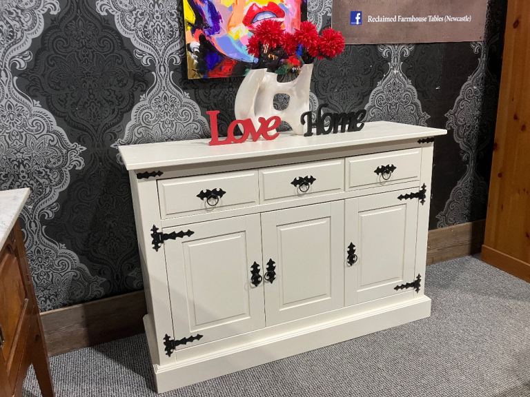 Fantastic Corona Mexican Solid Pine Dresser Cabinet Sideboard Bedroom Painted White - Delivery