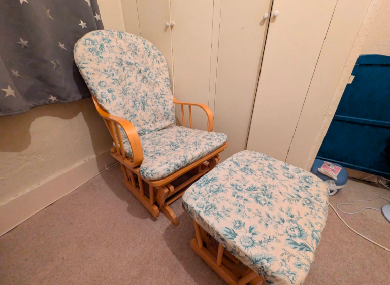 image for Rocking nursing chair with matching rocking footstool
