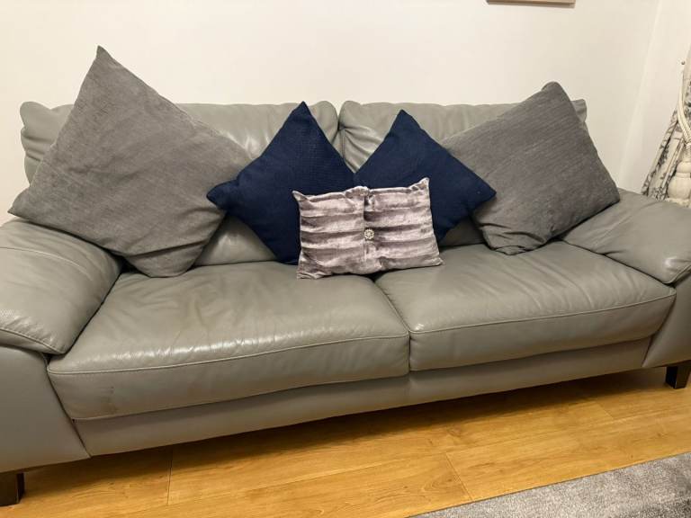 image for Grey 3&2 leather sofa