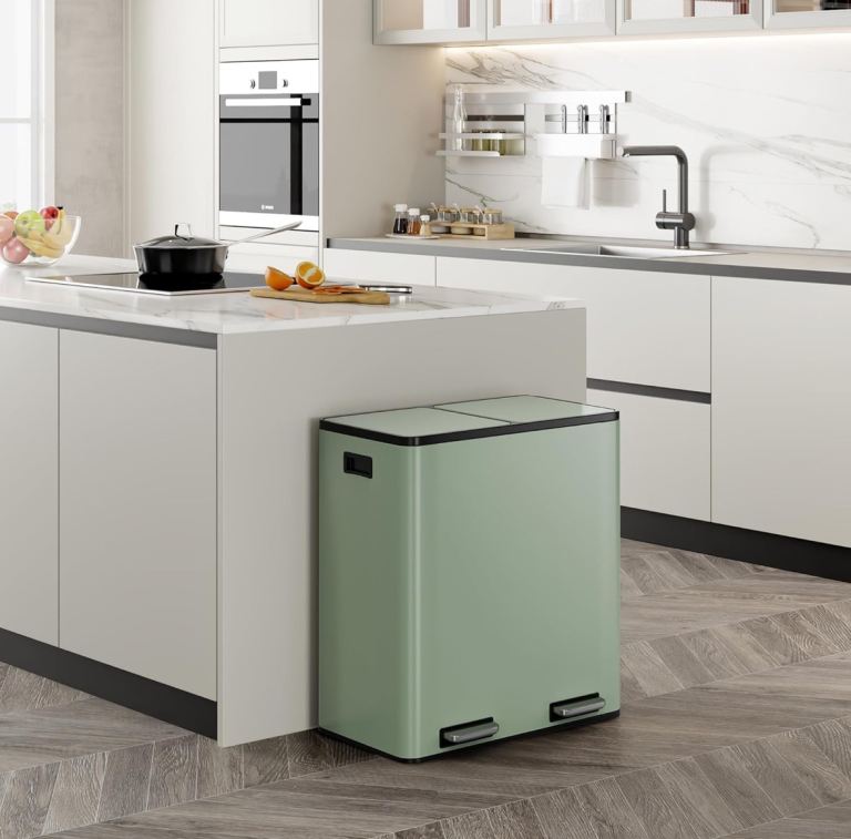 VonHaus Kitchen Bin, 60L (2 x 30L Sage Green)
