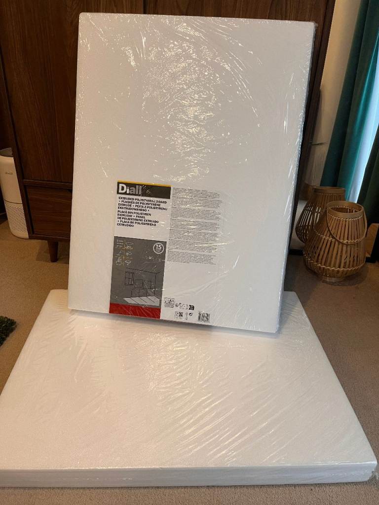 Diall White Polystyrene Insulation board (L)0.8m (W)0.6m (T)9mm