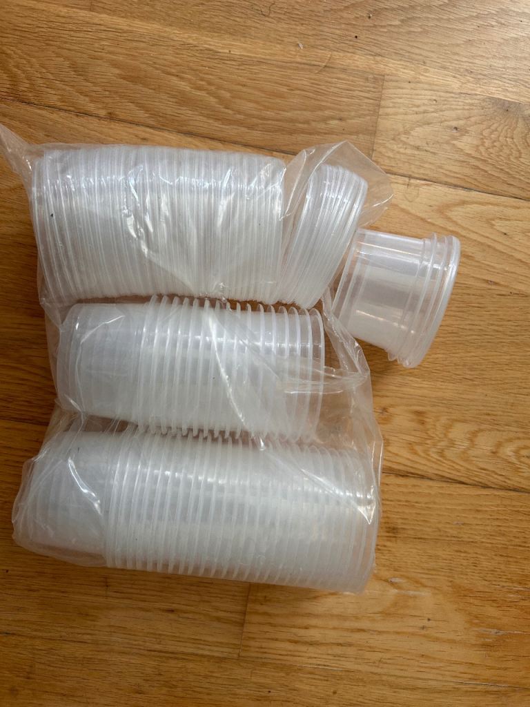 Pack of 45 Clear Plastic spice and sauce storage containers 