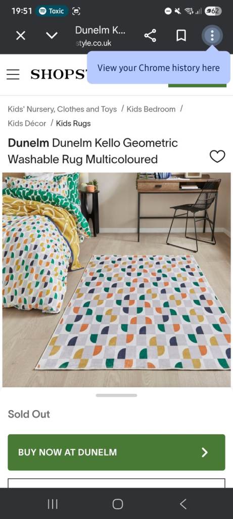 Dunelm Kello Geometric Washable Rug - New, Multicoloured