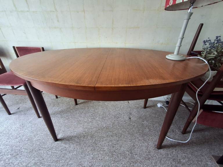 Nathan 1968 Solid Teak extending dining table with chairs 